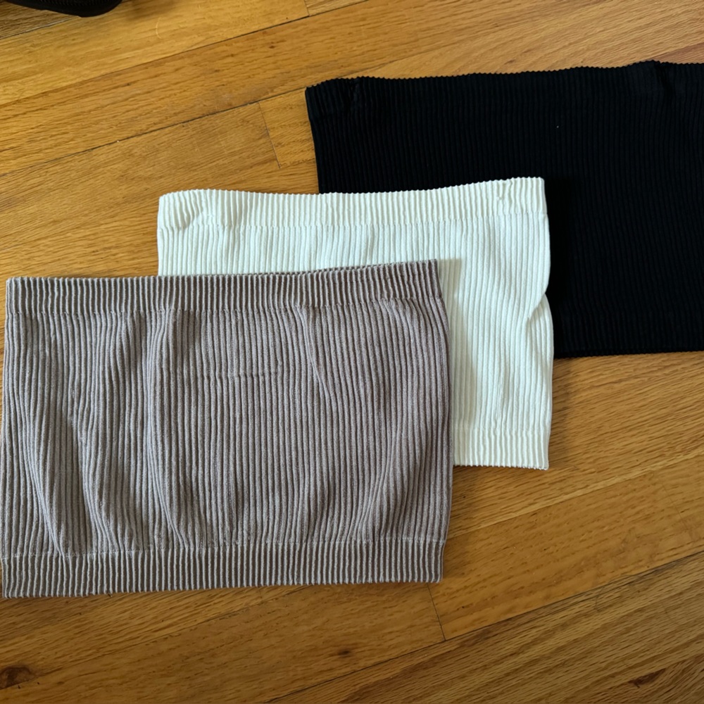 3 piece seamless rib bandeau -- size xs/s